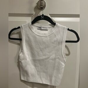Zara Classic White Knit Top